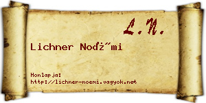Lichner Noémi névjegykártya